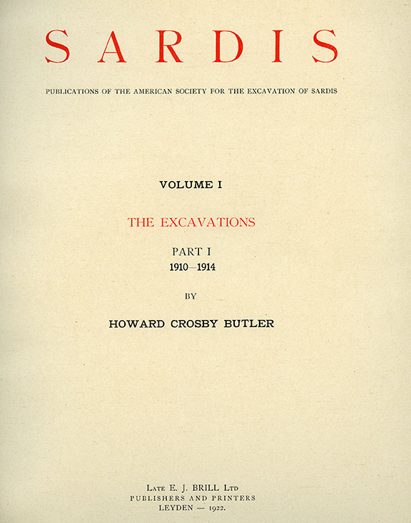 Sardis Volume I: The Excavations, Part I: 1910-1914